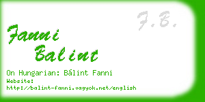 fanni balint business card
